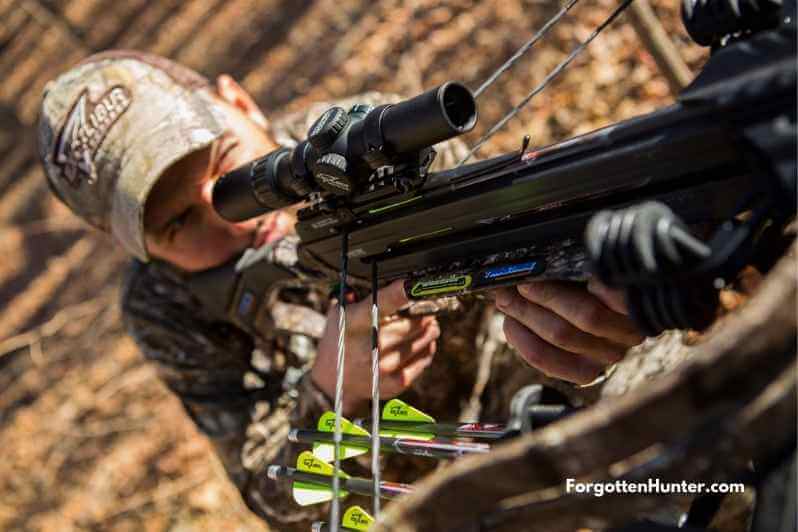 Excalibur TwinStrike Crossbow Review - First Crossbow That Can Shoot 2 Arrows 6 Looking through Excalibur TwinStrike Overwatch Scope